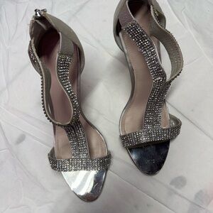 Glint Silver Embellished Heels